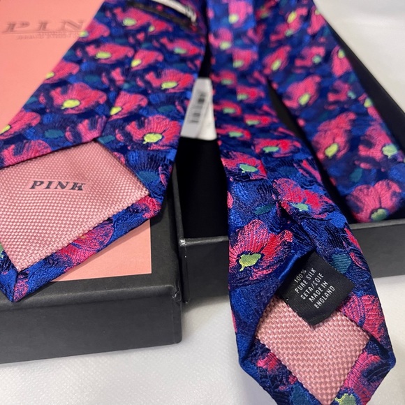 🔥STRIKING⚡️✨🆕💯LVMH AUTHN THOMAS PINK 🔥JAPANESE HIBISCUS🔥WOVEN MOTIF TIE🔥 - Picture 11 of 16